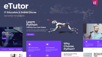 eTutor - Education & Online Course Elementor Template Kit