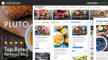 Pluto Clean Personal WordPress Masonry Blog Theme